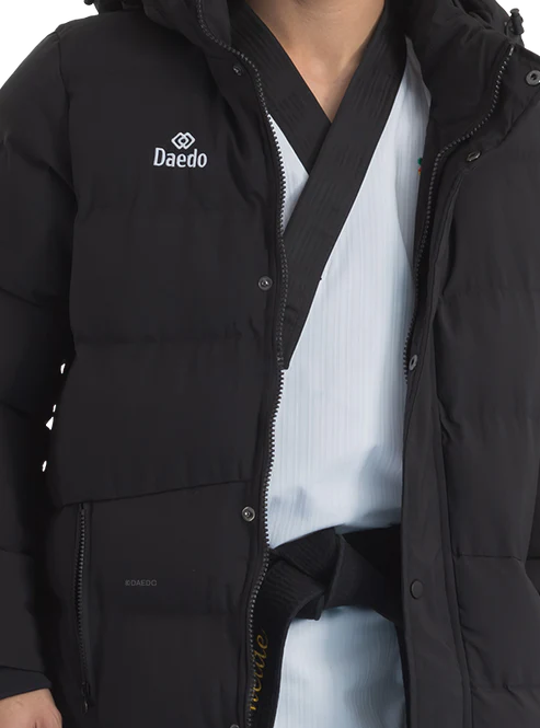 Μακρύ Μπουφάν Daedo Μαύρο – Daedo Full Body Jacket Black Puffer - Image 4
