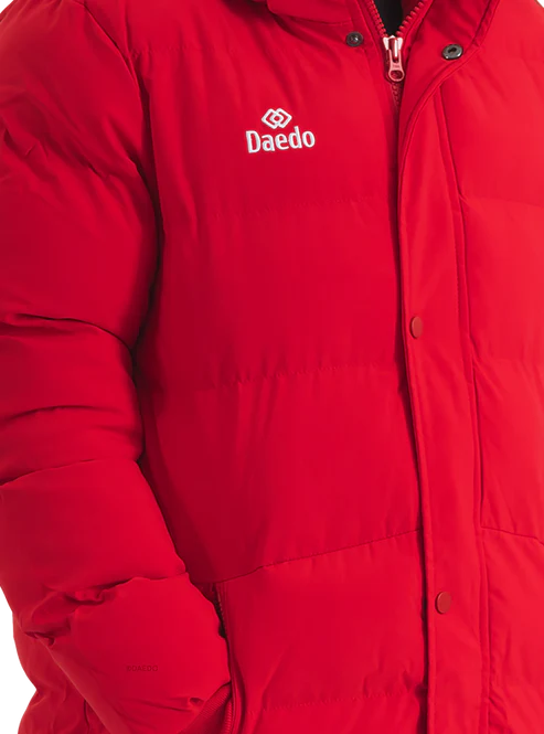 Μακρύ Μπουφάν Daedo Κόκκινο – Daedo Full Body Jacket Red Puffer - Image 3
