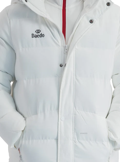 Μακρύ Μπουφάν Daedo Λευκό – Daedo Full Body Jacket White Puffer - Image 3